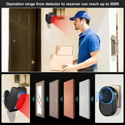 Bitiwend Motion Sensor Alarm, Wireless Home Security Driveway Alert, Black
