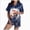 W94-Navy, variant on Women Christmas Button Pajama Set For Women Shorts Short Sleeve Knit Sleepwear 2 Pice Sets Tracksuit Pajamas