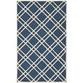 thumbnail image 1 of Safavieh Cambridge Collection CAM142G Handmade Moroccan Geometric Navy Blue and Ivory Premium Wool Square Area Rug (6' Square), 1 of 5