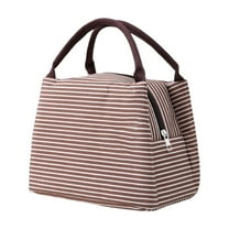 Direct Striped Bags Insulated Bags Fabric Large Picnic Bags Striped Ice Packs/ Lunch Bag Brown