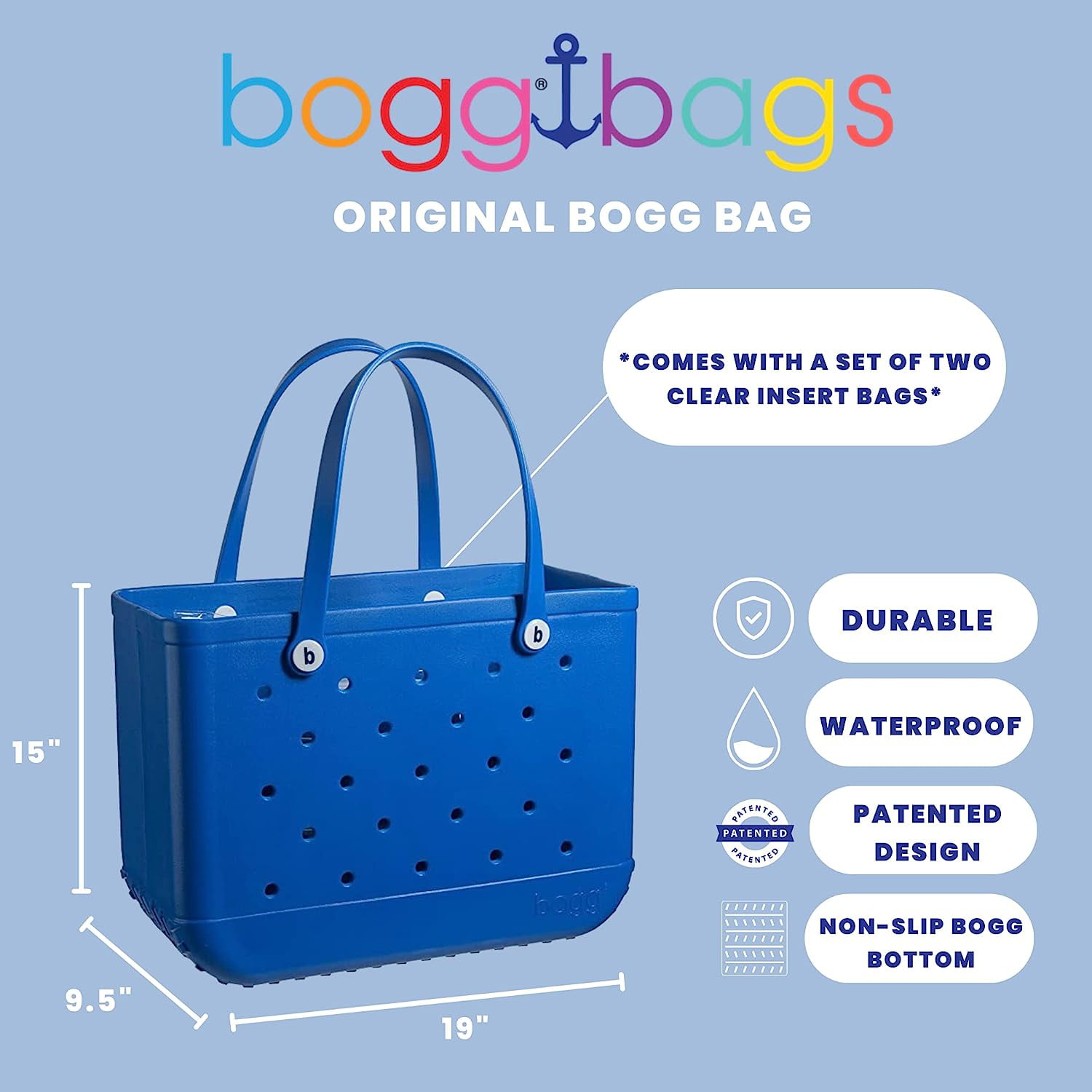 BOGG BAG X Large Waterproof Washable Tip Proof Durable Open Tote Bag for  the Beach Boat Pool Sports 19x15x9.5 (X-Large, Peachy Beachy)