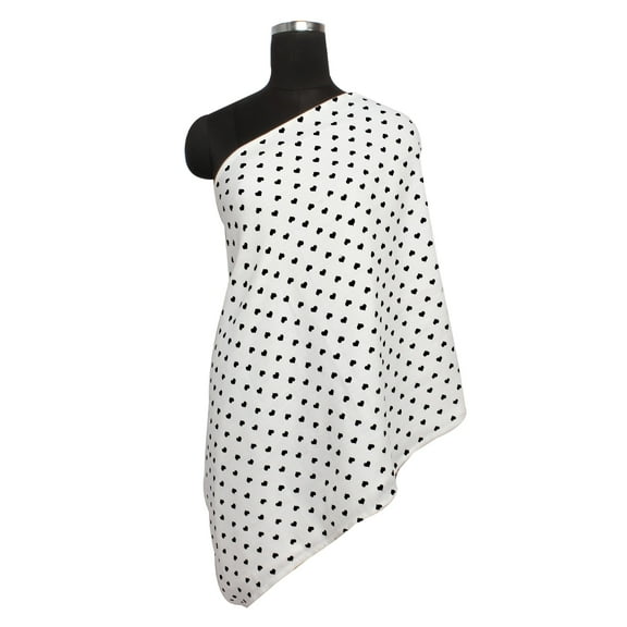 Bacati - Hearts Black Muslin Nursing Scarf