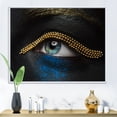 thumbnail image 2 of Woman Eyes With Black Skin With A Gold Chain 40 in x 30 in Framed Photography Canvas Art Print, by Designart, 2 of 5