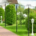 thumbnail image 3 of Costway 8ft String Light Poles 2 Pack Outdoor Metal Poles w/Top Arc Hook & 5-Prong Base, 3 of 10