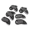 thumbnail image 3 of 9 unids/set de fundas de cabeza de hierro para Golf, funda protectora impermeable para cabeza de palo de Golf, accesorio de Golf portátil, color negro, 3 of 10