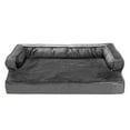thumbnail image 5 of FurHaven Pet Products Plush & Velvet Comfy Couch Orthopedic Sofa-Style Pet Bed for Dogs & Cats - Dark Gray, Medium, 5 of 12