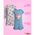 thumbnail image 2 of Sweet & Sassy Girls' Pajamas - 2 Pack Sleep Shirt Nightgown Pajamas (Size: 4-14), 2 of 7
