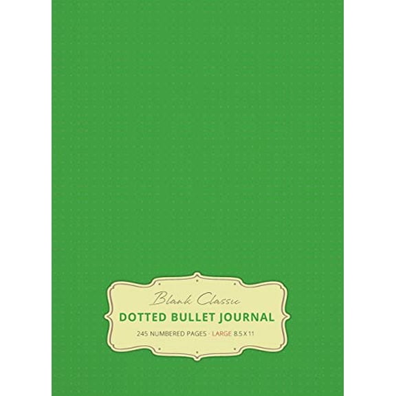Large 8.5 x 11 Dotted Bullet Journal (Spring Green #15) Hardcover - 245 Numbered Pages (Hardcover)