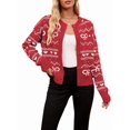 thumbnail image 3 of Women'S Valentine'S Day Love Heart Cardigan Cute Soft Open Front Knit Sweater Red L, 3 of 6