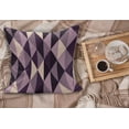 thumbnail image 2 of Geometric Fluffy Throw Pillow Cushion Cover, Abstract Triangles with Dark and Pale Color Shades, Decorative Square Accent Pillow Case, 36" x 36", Dark Purple Lilac, by Ambesonne, 2 of 5