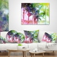 thumbnail image 4 of Designart Green Retro Palm Trees - Landscape Painting Throw Pillow - 16x16, 4 of 5