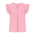 thumbnail image 6 of TrendVibe365 Summer Tops for Women 2024 Spring Blouse Slim Solid Shirts Raglan Sleeve Short Sleeve Tees Pullovers V Neck Tshirts Outfits, 6 of 8