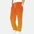 thumbnail image 2 of SERTG Boys Solid Color Jogger Pants Elastic Waist Side Pockets Casual Loose Fit Fall Winter Sweatpants Kids Fashion Casual Trousers(Orange#1,8-9 Years), 2 of 6