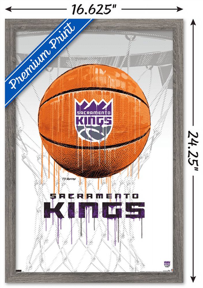 NBA Sacramento Kings - Drip Basketball 21 Wall Poster, 14.725" x 22.375", Framed
