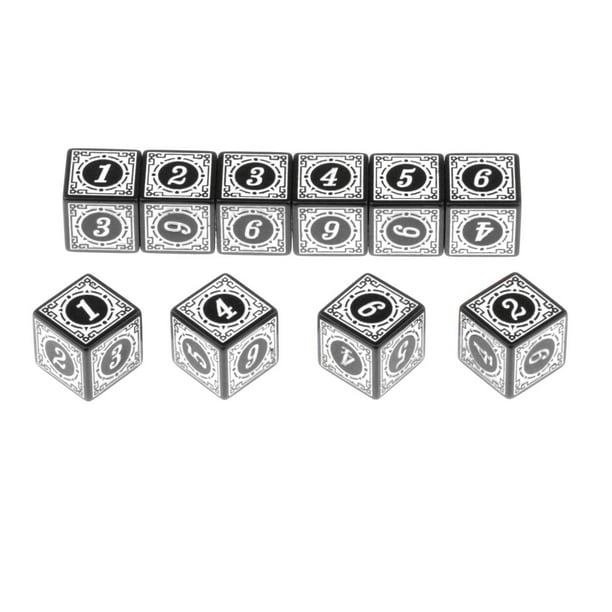 Juego de mesa acrílico poliédrico de 6 lados, 10 piezas, para fiestas en casa. Blanco-1