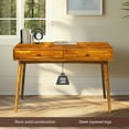 thumbnail image 6 of Acacia Lagom 48" Solid Wood Work Desk with Drawers Office Desk for Home Office, Caramel, 6 of 9