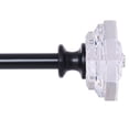 thumbnail image 3 of Curtain Rod Adjustable Window Curtain Rods with clear acrylic plexiglass square finials, 3piece brackets, hardware kits. Black 48-86 inches., 3 of 8