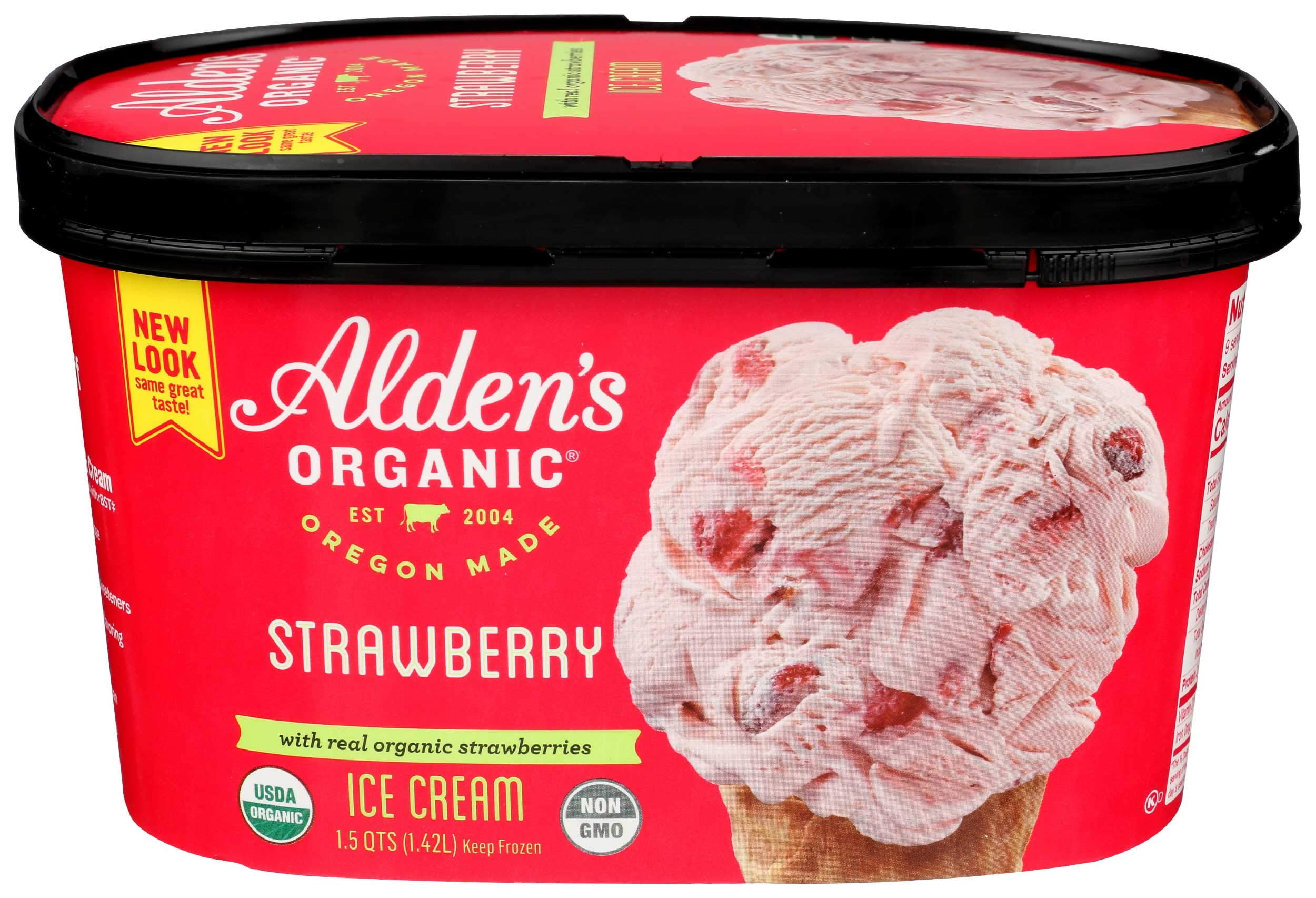Aldens Organic Strawberry Ice Cream, 48 Fluid Ounce 3 per case