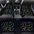 thumbnail image 3 of Pzuqiu Colorful Dogs Paw Car Floor Mats with Steering Wheel Protector Anti-Slip Pad Dust Proof Car Interior Accessories Easy to Install for SUV,Vans,sedans,Trucks,Car Mats Full Set 5 Pcs, 3 of 6