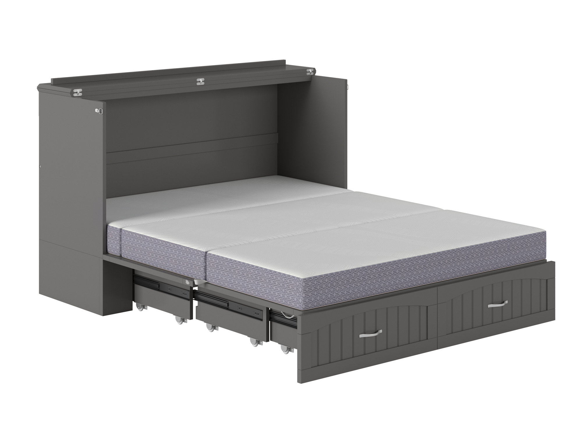 Southampton Murphy Bed Chest Queen Grey with Charging Station - Walmart.com