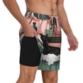 thumbnail image 2 of Daiia Black Cat Pink Bathroom Mens Swim Trunks Swim Shorts Quick Dry Swim Shorts with Mesh Lining Pockets-3X-Large, 2 of 9