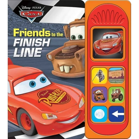 Disney Pixar Cars - Friends to the Finish Line 7-Button Sound Book - Featuring Lightning McQueen and Mater - PI Kids
