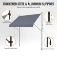 thumbnail image 3 of LINJH 98x47" Patio Awning Retractable Awning Sunshade Shelter with Crank Handle, 3 of 12