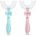thumbnail image 1 of 2PC Children's U-shaped Toothbrush,Silicone(Children Ages 6-12), 1 of 5