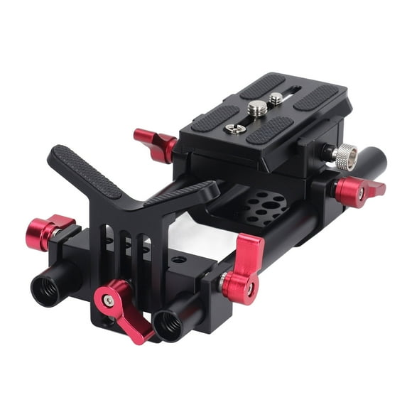DSLR Camera Rail Riser Rig System, Camera Quick Release Base Kit Adjustable Mount For Cage