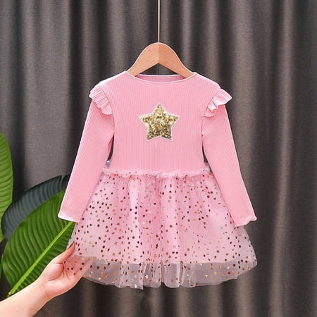 

Hunpta Pageant Lace Dress Kids Dress Vintage Party Dress Sleeve Tulle Girls Baby Girls Long Princess Girls Dress&Skirt