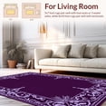 thumbnail image 2 of ODIKA 2'x3' Machine Washable Non-Slip Area Rug, Botanical Vine Trellis with Elegant Curving Foliage High Traffic Rug, Purple, 447529, 2 of 7