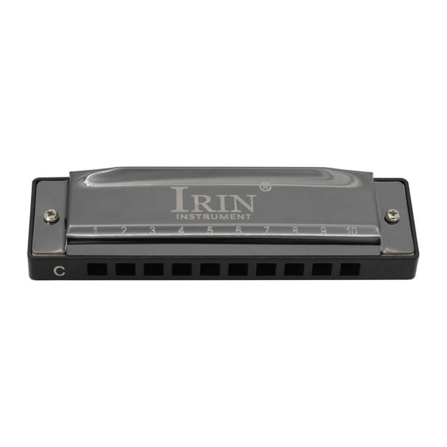 EeaseCA Blues Harp 10 Holes 20 Tone Harmonica Packed With A Plastic Box Playing Instruments Small Instruments (Black with Cleansing Towel)