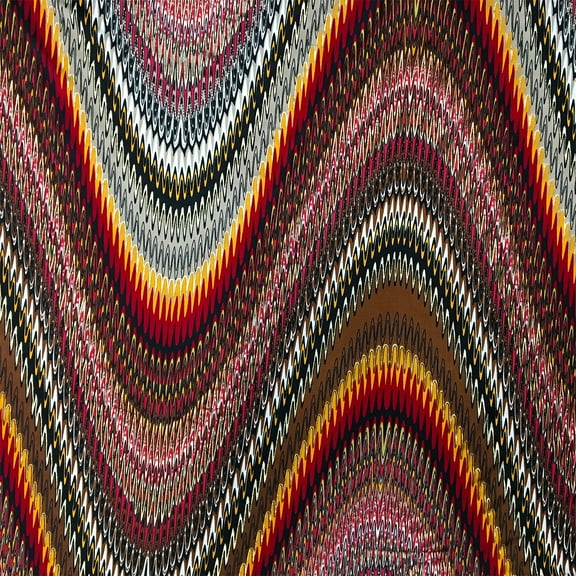 Waves Tidal with Gold Color Lining Brown Stretch Fabric 58" Wide