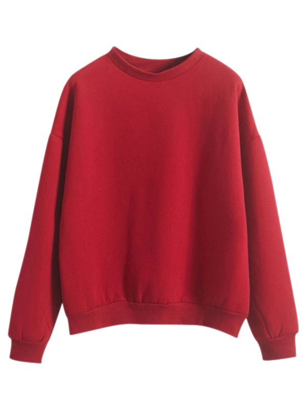 Women's Basic Ultra Soft Solid Crew Neck Sweatshirt - Walmart.com