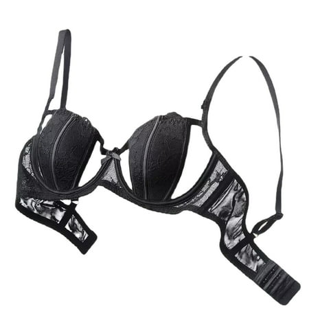 

CLZOUD Soft Bras for Women Comfortable Thin Collection Beauty Back Lace Push Up Bra Black 32