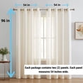 thumbnail image 3 of THD Serena Faux Linen Textured Semi Sheer Privacy Light Filtering Transparent Window Grommet Thick Curtains Drapery Panels for Bedroom & Living Room, 2 Panels, 3 of 4