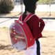 thumbnail image 3 of Bolsa de transporte portátil para mascotas, mochila transpirable, adorable cápsula espacial de viaje, mochila con barra interior de madera para uso en exteriores (roja), 3 of 6