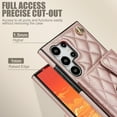 thumbnail image 4 of for Samsung Galaxy S24 Ultra Case, Wallet Phone PU Leather Case with Card Holder Crossbody Cover for Women Girls Strap Wristlet RFID Blocking Shockproof Protective Cover for Samsung S24 Ultra,Rosegold, 4 of 9