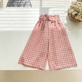 thumbnail image 6 of Lopecy-Sta Casual Pants for Children 12 Months-12 Years Wide Leg Cropped Pants Casual Loose Plaid Cropped Pants Elastic Waist Palazzo Pants with Pockets, 6 of 7