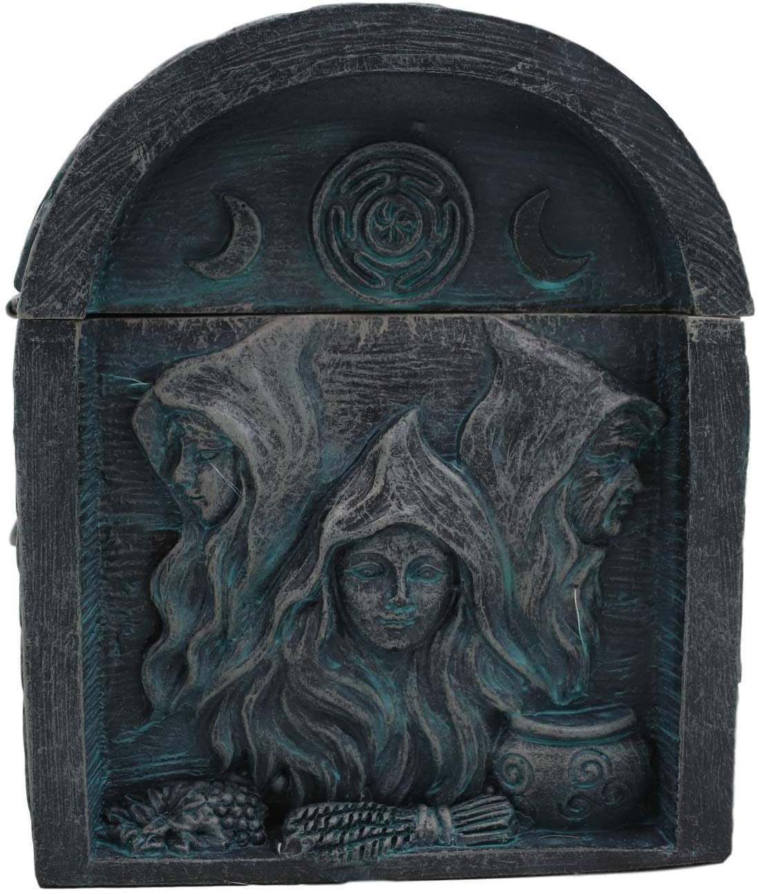 Ebros Celtic Triple Goddess Mother Maiden Crone Decorative Jewelry Box 4.75"W
