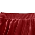 thumbnail image 7 of Girls Velvet Flared Skirts Casual High Waist Pleated Mini Skater Skirt Stretch Plain Uniform Skirt Red, 9-10 Y, 7 of 7