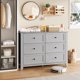 thumbnail image 5 of Spacious 6 Drawer Dresser for Bedroom - Modern Wooden Storage Cabinet with Deep Drawers & Metal Knobs - Wide Organizer for Closet, Nursery, Living Room, Entryway - Grey, 5 of 6