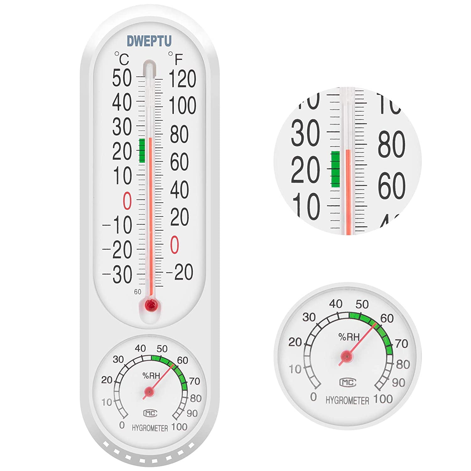 Wall Mounted Temperature Humidity Meter Thermometer & Hygrometer 