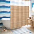 thumbnail image 5 of No Hook Shower Curtain, Brown Wood Grain Shower Curtains for Bathroom with See Through Top Window, Retro Western Farmhouse Wooden Board Waterproof & Washable Bath Curtain Extra Long 72"x84", 5 of 9