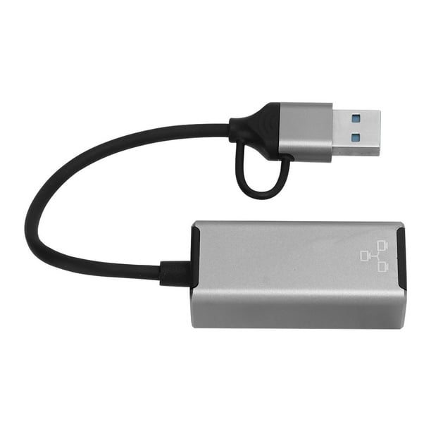 TUPO C Para Adaptador Ethernet, Adaptador de Red de CompuTadoras USB Portátil 100Mbps para Teléfonos Inteligentes Portátiles