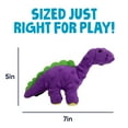 thumbnail image 3 of goDog Dinos Bruto Just For Me Squeaky Plush Dog Toy, Chew Guard Technology, Purple, Mini, 3 of 8