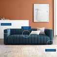 thumbnail image 3 of Tufted Sofa, Fabric, Navy Blue, Modern Contemporary Urban Design, Living Lounge Room Hotel Lobby Hospitality, 3 of 10