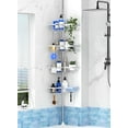 thumbnail image 4 of 4-Tier Shower Caddy/Shower Organizer - Corner Standing Tension Pole Adjustable 25-114.2 inches Built in 2 Soap Holder Rustproof Silver Finish, 4 of 9
