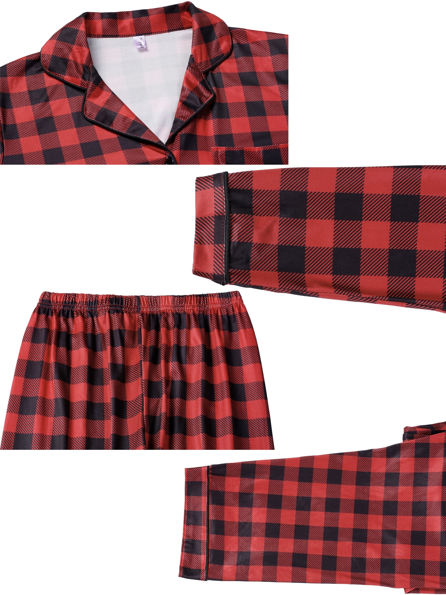 DARING DIVA Men's Christmas Family Plaid Pajama Sets XL Red