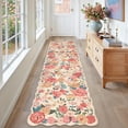 thumbnail image 6 of WIPONKEN 2x6 Floral Area Rugs Machine Washable Non-Slip Botanical Scalloped Rug for Living Room Bedroom, Modern Farmhouse Floor Mat with Vintage Flowers Pattern, Home Decor Indoor Low Pile Beige, 6 of 9
